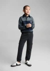Mango Kids' Cargo Jogger Trousers Charcoal