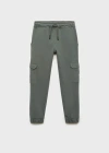 Mango Kids' Cargo Jogger Trousers Green