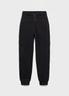 Mango Kids' Cargo Joggers With Drawstring Black
