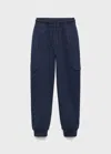 Mango Kids' Cargo Joggers With Drawstring Navy In Blue