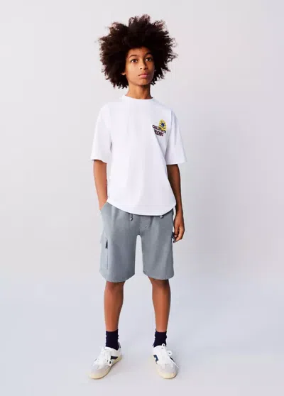 Mango Kids' Cargo Pockets Bermuda Shorts In Blue