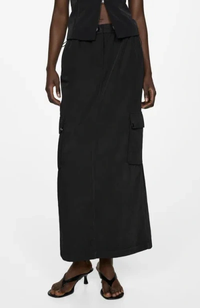 Mango Cargo Skirt In Black