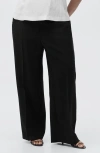 Mango Carlos Wide Leg Pants In Black