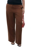 Mango Carlos Wide Leg Pants In Brown