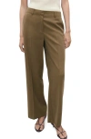 Mango Carlos Wide Leg Pants In Brown
