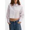 Mango Caro Crop Button-up Shirt In Off White