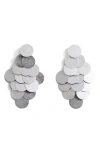 Mango Cascade Disc Drop Earrings In Silver