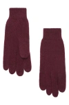 Mango Cashmere Gloves In Burgundy