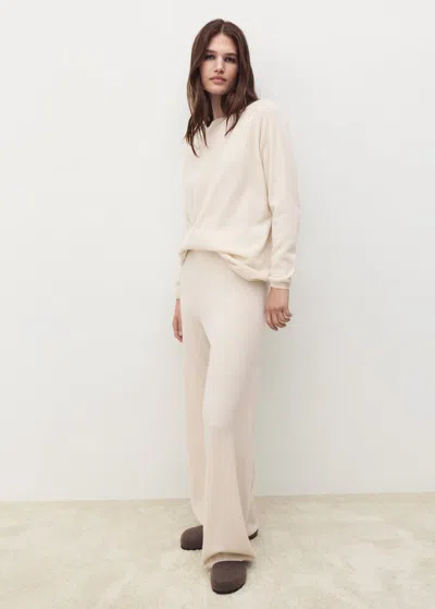 Mango Cashmere Jersey In White