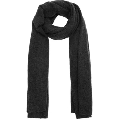 Mango Cashmere Knit Scarf In Charcoal