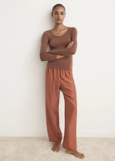 Mango Cashmere Pyjama T-shirt Brown