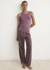 Mango Cashmere Pyjama Top Dark Red In Purple