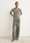 Mango Cashmere Pyjama Top Green In Gray