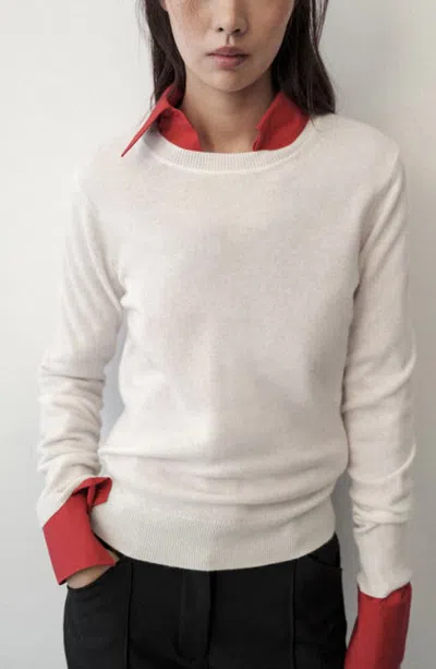 Mango Cashmere Round Neck Sweater In Neutral