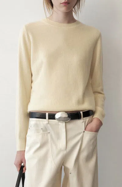 Mango Cashmere Round Neck Sweater In Nude