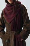 Mango Cashmere Scarf In Burgundy