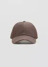 Mango Casquette Coton Visière In Brown