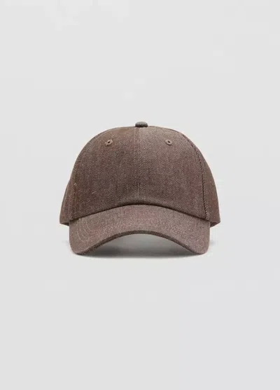 Mango Casquette Coton Visière In Brown