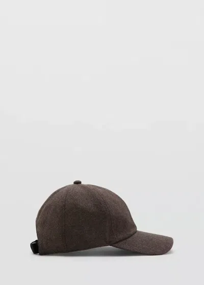 Mango Casquette En Laine In Marron Clair/pastel