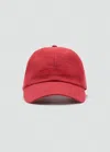 Mango Casquette En Lin Mélangé Avec Message Brodé Rouge - Femme - Taille Unique -