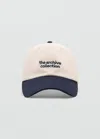 Mango Embroidered Message Cap Navy