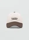 Mango Casquette Message Brodé Marron - Femme - Taille Unique -