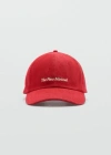 Mango Embroidered Message Cap Red