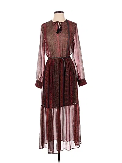 Pre-owned Mango Casual Dress In Burgundy