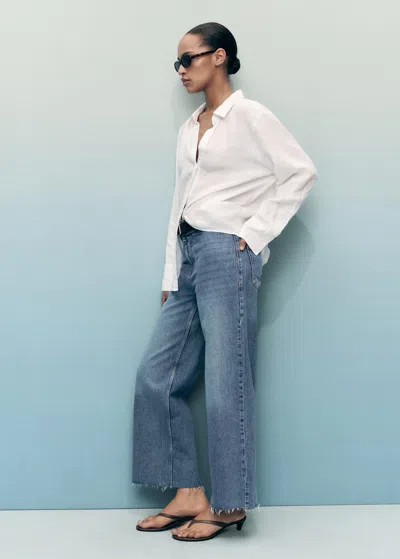 Mango Catherin Culotte High-rise Jeans Medium Blue