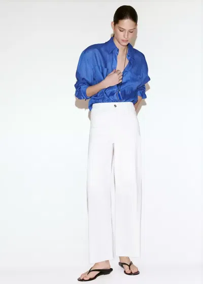 Mango Catherin Culotte High-rise Jeans In White