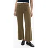 Mango Catherin High Waist Crop Wide Leg Corduroy Culotte Pants In Khaki