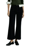 Mango Catherin High Waist Wide Leg Culotte Corduroy Jeans In Black