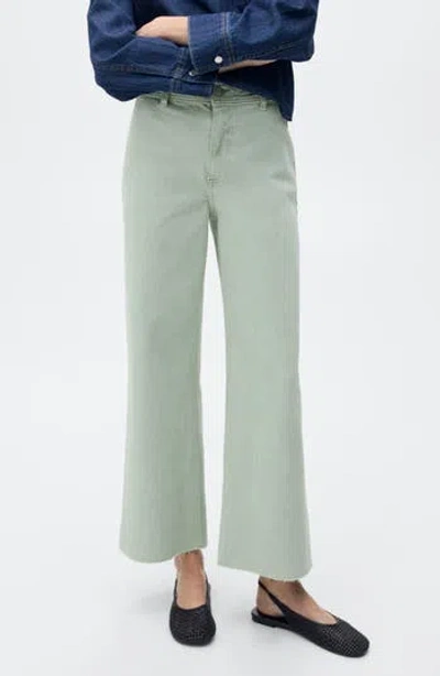 Mango Catherin Raw Hem High Waist Culotte Jeans In Gray