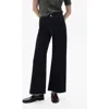 Mango Catherin Raw Hem High Waist Wide Leg Culotte Jeans In Blue