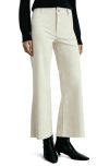 Mango Catherin Raw Hem High Waist Wide Leg Culotte Jeans In Off White