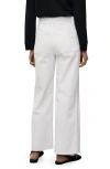 Mango Catherin Raw Hem High Waist Wide Leg Culotte Jeans In White