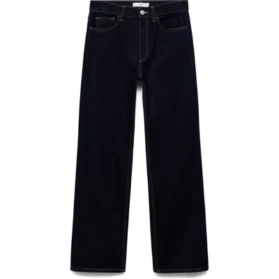 Mango Cecilia High Waist Straight Leg Jeans In Open Blue