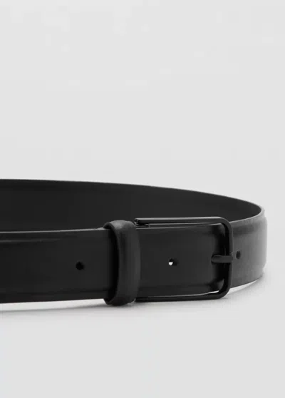 Mango Ceinture 100 % Cuir Bovin In Black