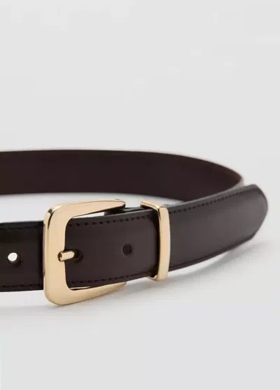 Mango Ceinture 100 % Cuir Bovin In Brown