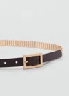 Mango Leather Mixed Belt Gold In Gold
