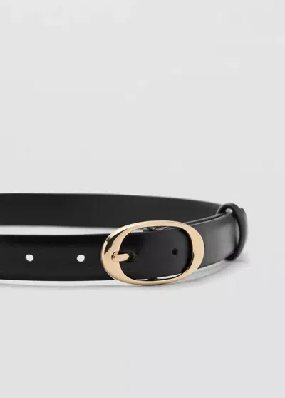Mango Ceinture Boucle Ovale In Black