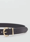 Mango Ceinture Boucle Ovale Noir - Femme - Xl -