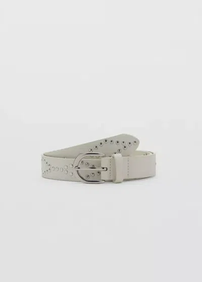 Mango Ceinture Cloutée In Gray