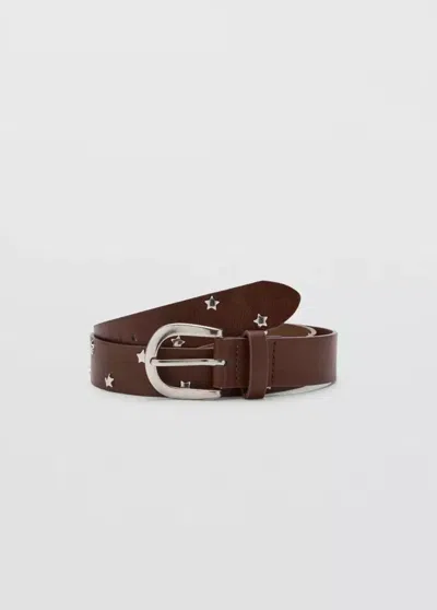 Mango Ceinture Cloutée Étoiles In Marron Moyen