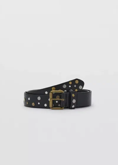 Mango Ceinture Cloutée In Black