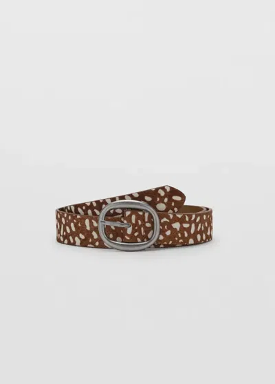 Mango Ceinture Cuir Imprimé Animal In Brown