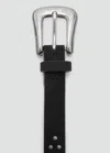 Mango Studded Leather Belt Black In Black