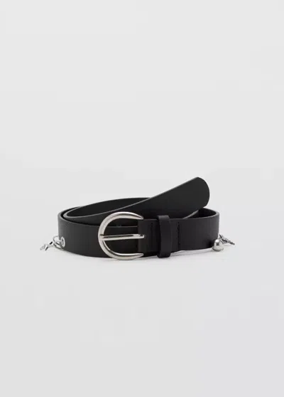 Mango Ceinture Détail Breloques In Noir