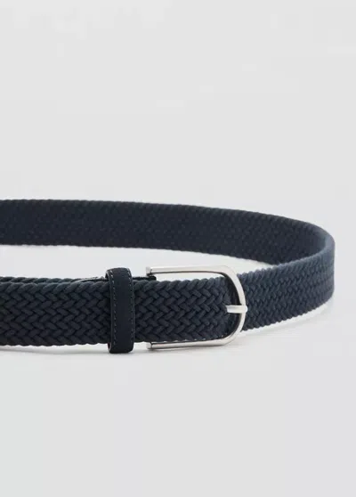 Mango Ceinture Élastique Tressée In Blue