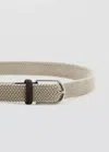 Mango Ceinture Élastique Tressée In Brown